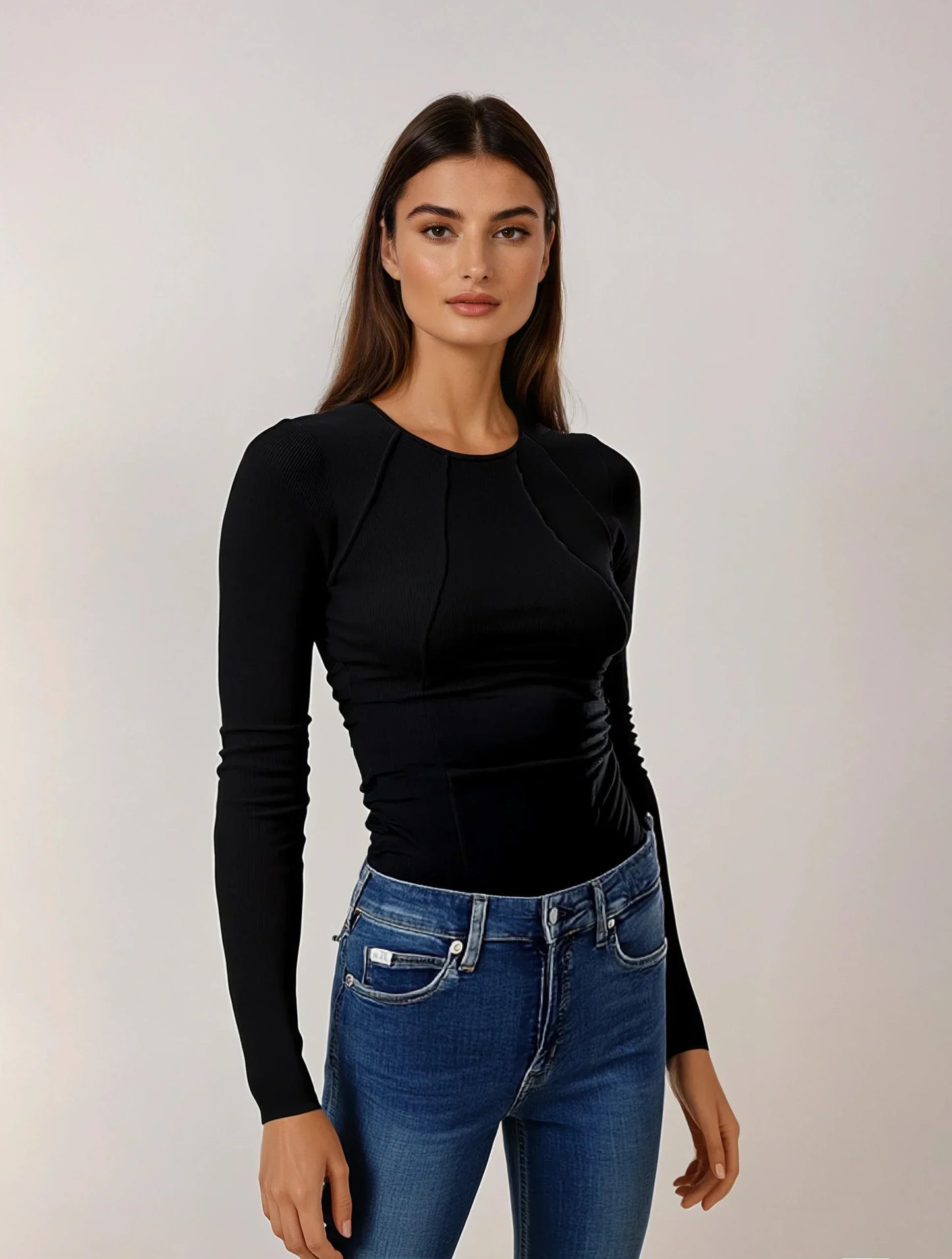 Mira - Top met lange mouwen en bies